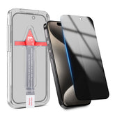 MyBat Pro Privacy Full Coverage Tempered Glass Screen Protector with Installation Tray for Apple iPhone 15 Pro